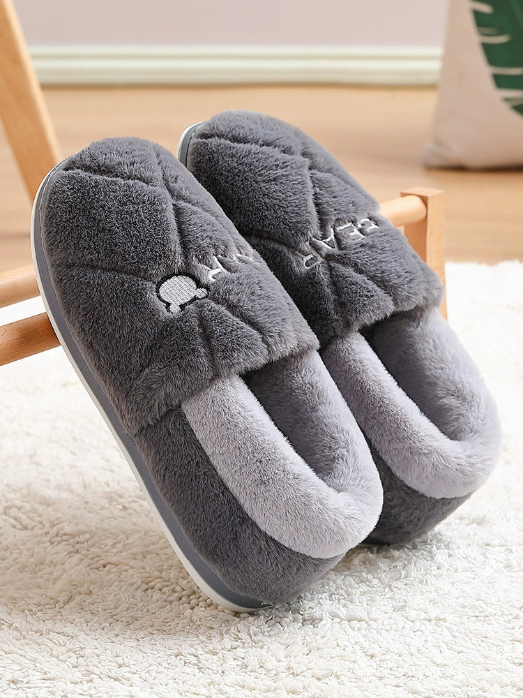 Bag Heel Fur Men's Heattech Winter Outerwear Cotton Slippers