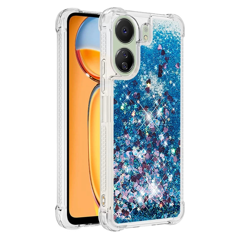 Redmi 13C Case on For Fundas Xiaomi Redmi 13C Cover Glitter Dynamic Liquid Case For Xiomi Xiaomi Redmi13C 13 C Phone Cases Etui